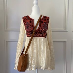 Free People Boho Top w/ Banana Republic Bag